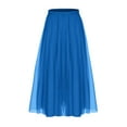 thumbnail image 2 of Woman High Waisted Skirts Trendy Sheer Mesh Skirt Fashion Elastic Waist Dress Elegant Flowy Clothing, 2 of 6