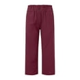 thumbnail image 4 of Pants for Women Tan Women Harem Pants Dressy Teal Dressy Sweats Casual Trouser with Pocket Comfy Casual Suit Running Pant 50s Clothes for plus Size Drawstring Pant Red S, 4 of 5