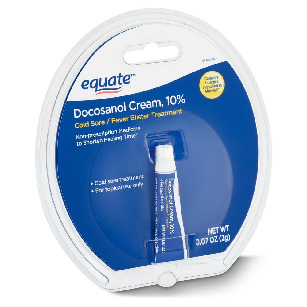 Equate Cold Sore and Fever Blister Treatment Docosanol 10 Cream, 0.07