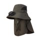 thumbnail image 5 of Sombrero para exteriores con ventilador, transpirable, con solapa para cubrir el cuello y la cara, protección solar. Verde oscuro, 5 of 9