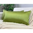 thumbnail image 4 of Aiking Home 12x24 Inches Faux Silk Rectangular Throw Pillow Cover, Zipper Closure, Green (Set of 2), 4 of 8