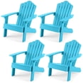 thumbnail image 1 of Gymax 4PCS Kids Adirondack Chairs w/Tilted High Backrest Wide Armrests & Angled Seat Turquoise, 1 of 10