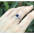 thumbnail image 3 of HeartsAndYou 1.3ct Natural Sapphire & Diamond Halo Solitaire Ring 100% 14k SOLID White Gold, 3 of 8