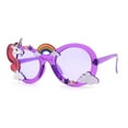 thumbnail image 2 of Womens Unicorn Rainbow Cloud Mod Oval Plastic Sunglasses Purple, 2 of 4
