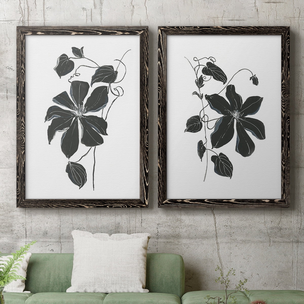 Midnight Climber I - Premium Framed Canvas 2 Piece Set - Ready to Hang