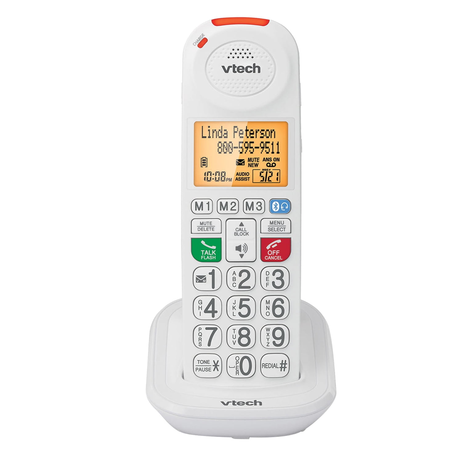 VTech Amplified Expandable Big Button Corded/Cordless Phone with Answering System & Smart Call Blocker, White, SN5147