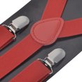 thumbnail image 3 of Toptie Unisex Suspenders Solid Color Y-Back Clip Suspender - 1 Inch Wide-Red, 3 of 7