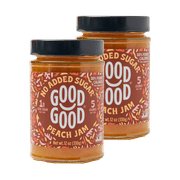 GOOD GOOD Peach Jam, No Added Sugar, Low Calorie, Keto Friendly, 12 oz, 2 pack