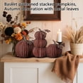 thumbnail image 4 of 14cm Resin Pumpkin Figurines with Woven Texture Fall Decor Autumn Decor Halloween Thanksgiving Decorations for Home, 4 of 7
