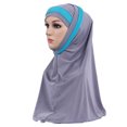 thumbnail image 2 of Prolriy Hijab Scarf for Women Hijab Double Loop Slip on Scarf Pull Over Crepe Convenient Shawl Headscarf Shawl Scarf Head Scarf Grey, 2 of 2