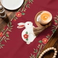 thumbnail image 3 of Red Cute Bunnies Table Runner 90 Inches, Farmhouse Rustic Floral Botanical Bed Runner Dresser Scarves Tabletop for Indoor Outdoor Parties/Ceremony/Banquet, 13" x 90", 3 of 9