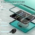 thumbnail image 2 of Dteck Case for iPad Pro 13 inch M4 2024,Military Grade Shockproof Silicone Cover 360° Rotatable Stand- Shoulder Strap- Handle- Pencil Holder,Darkgreen, 2 of 7