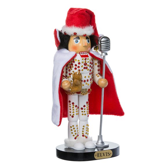 El cascanueces Elvis Presley con traje blanco de 25 cm