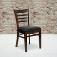 thumbnail image 2 of Flash Furniture 2 Pack HERCULES Series Ladder Back Walnut Wood Restaurant Chair - Black Vinyl Seat, 2 of 8