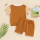 thumbnail image 4 of Odeerbi 3M-3Y Conjuntos de Verano Para Niños Camisetas de Algodón de Manga Corta A Cuadros Shorts Conjunto de Dos Piezas Color Blocked, 4 of 4