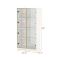 thumbnail image 7 of KULAGAGA 4-Tier Bookcase Display Cabinet, Tall Bookshelf Storage Cabinet with Glass Doors and LED Light for Living Room, Office, Dining Room, White, 7 of 7