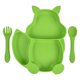 thumbnail image 1 of Baby Plate Bowl, Baby Fork Spoon Mini Silicone Dinnerware Set, Non-Slip Plate (Plate+Spoon) Dark Green, 1 of 5