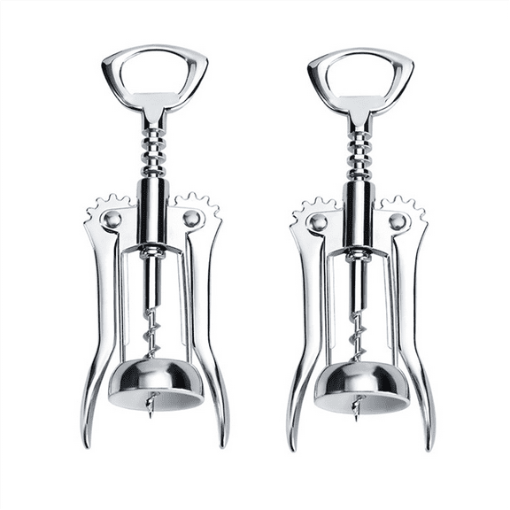 2 PCS Portable Stainless Steel Red Wine Opener Wing Type Metal Sommeliers Wine Corkscrew Bottle Openers Corkscrews