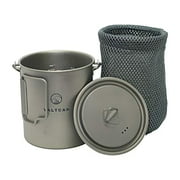 Valtcan 750ml Titanium Pot Backpacking Camping Open Fire Mug Cup with Lid and Stuff Sack