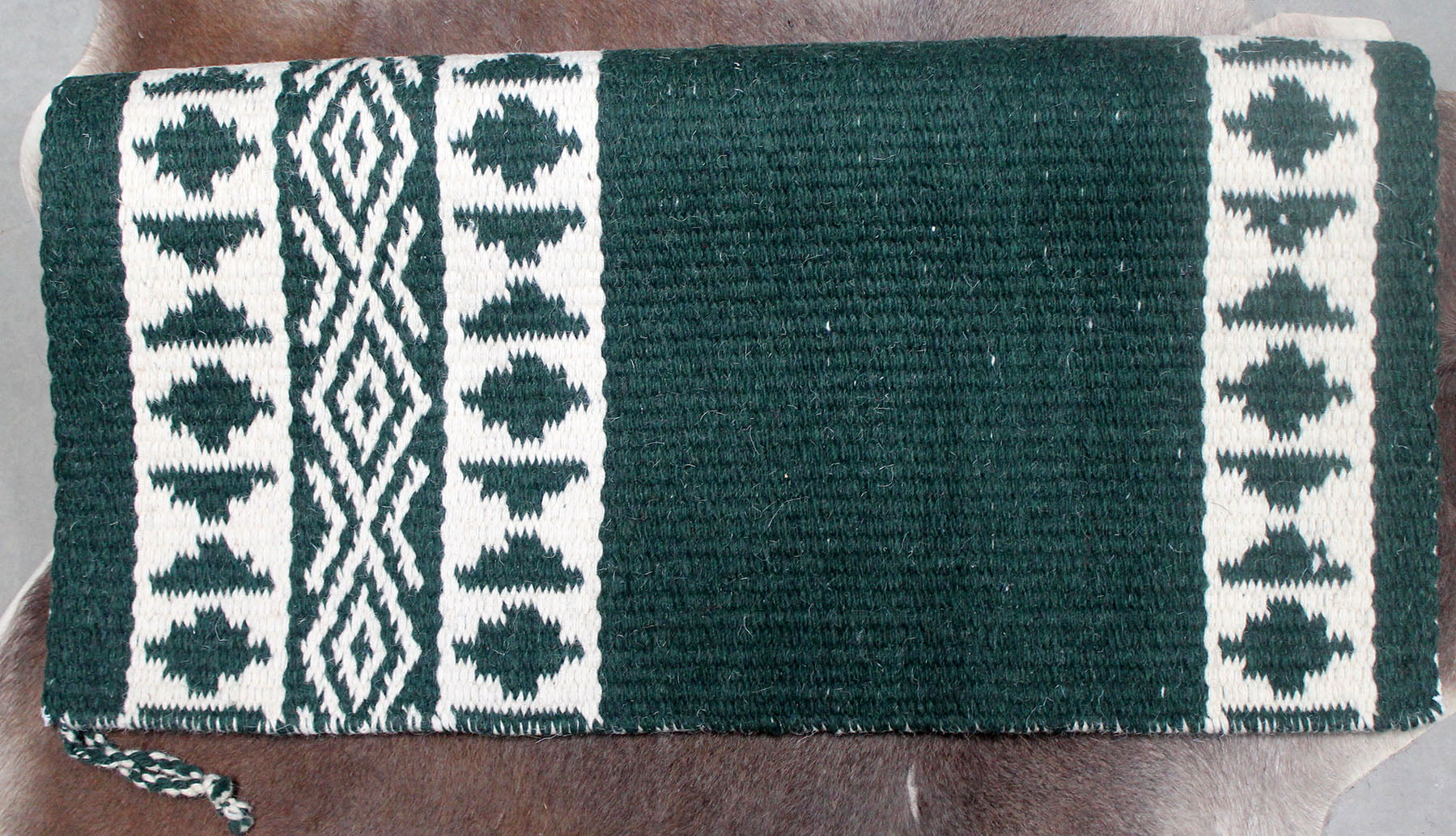 CHALLENGER 34x36 Horse Wool Western Show Trail Saddle Blanket Rodeo Pad Rug Red Green 3645