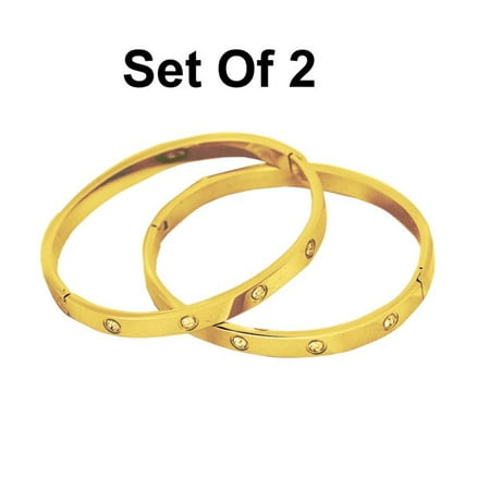 14k Bounded Gold Love Friendship Bangle Bracelets for Women and