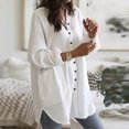 thumbnail image 2 of Odeerbi Shirts for Women Fashion Erogenous Long Sleeve V-Neck Pullover Solid Color 2024 Casual Blouse Tops White, 2 of 8