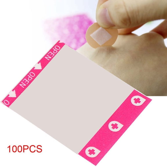 Spptty 100Pcs Waterproof Mini Round Breathable Bandage Band Aid First Aid Wound Dressing Patch, Band Aid,Bandage