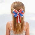 thumbnail image 2 of TOWED22 Independence Day Hair Bow Clips Sparkly Glitter Patriotic Hairpins Handmade Memorial Day Accessories for Teens Girls(Watermelon Red), 2 of 6