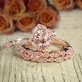 thumbnail image 3 of 2.25 carat Morganite Diamond Trio Bridal Ring Set 10k Rose Gold, 1 Engagement Ring 2 Wedding Bands, 3 of 4