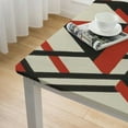 thumbnail image 5 of HAOXIT Fall Tablecloth Black White Red Geometric Striped Table Cloth Square Spotted Leopard Print Farmhouse Fabric Kitchen Table Decorations Dinner Parties Fall Indoor Or Outdoor Decor 36*36, 5 of 8