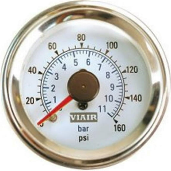 VIAIR  2'' Dual Needle Gauge - Black Face - Illuminated -160 PSI