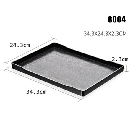 

Alexsix Serving Tray Rectangular Plastic Tray Food Serving Trays for Restaurant Home Hotel Trays Durable(Black 8004)