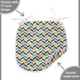 thumbnail image 4 of Chevron Dining Chair Pad, Curvy Zig Zag Lines in Vertical Direction Floral Colorful Herringbone, Water Resistant Pillow with Straps for Kitchen Seats, 8 Pieces Set, Multicolor, by Ambesonne, 4 of 5