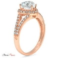 thumbnail image 3 of 1.49 ct Heart Cut Genuine Cultured Diamond VS1-VS2 J-K 18K Rose Gold Halo Promise Wedding Statement Engagement Designer Ring size 9, 3 of 7