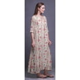 thumbnail image 4 of Bimba Robe de Nuit Maxi Blanche à Feuilles Florales et Oeillets pour Femmes, Été, Imprimée, Très Très Grande, 4 of 5