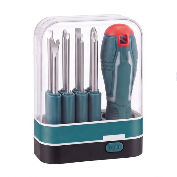 8-in-1 Precision Screwdriver Set with Detachable Handle, Non-Slip Grip & Quick-Release Storage Base - Household Tool Kit for Electronics, Furniture & DIY Repairs