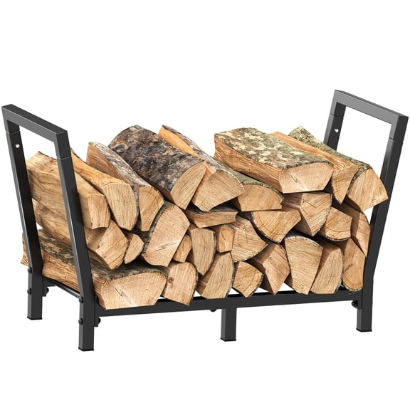 34-Inch 2.7FT Heavy-Duty Firewood Rack - Indoor & Outdoor Wood Storage Stand for Fireplace Use