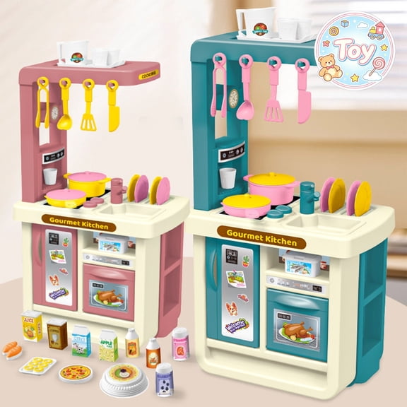 Mini Kitchen Pretend Play Toys, Complete Cookware Food Simulation Cooking Set, Kitchen Stove Playset, Christmas Birthday Gifts, Toys for Toddler Baby Kids Boys Girls, Age 3 Chef Role Play Game