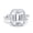 Silver, variant on Simulated Cubic Zirconia Size-5 Halo Radiant Cut Wedding Engagement Ring 925 Sterling Silver