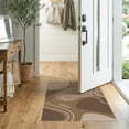 thumbnail image 2 of ODIKA 2'x3' Warm Earth Tones Abstract Design Washable Doormat Modern Shapes with Fluid Lines for Entryway, Kitchen, Laundry Room, Non-Slip, Low Pile, 2 of 7