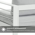thumbnail image 5 of Superjoe Outdoor 2-Seat Patio Aluminum Loveseat Sofa Couch Furniture with Light Grey Cushions, White, 5 of 10