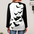 thumbnail image 6 of Godom Women's Halloween Long Sleeve V Neck Shirt Funny Graphic Top Fall Casual Loose Holiday T-Shirt, 6 of 7