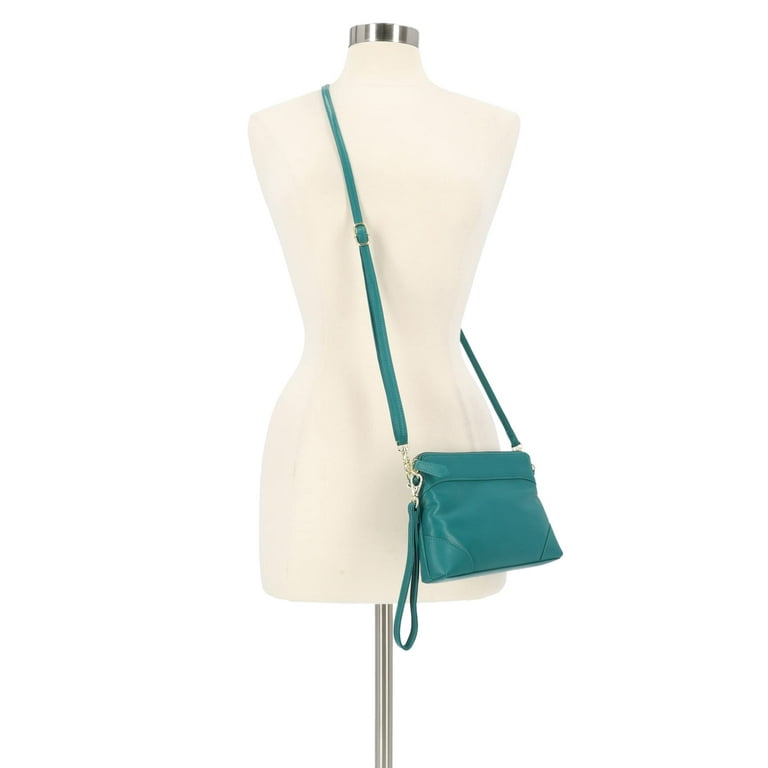 Mundi Stephanie Anti Theft Womens Crossbody Wristlet Bag RFID Purse Wallet Peacock