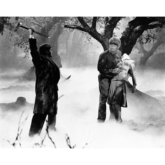 The Wolf Man 1941 Lon Chaney Jnr holds Evelyn Ankers in woods 16x20 poster