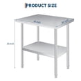 thumbnail image 2 of Bingirl 24 x 48 in Stainless Steel Prep Table with Rounded Corners Ultra-Thick Commercial Grade Adjustable Undershelf Heavy Duty 660 Lbs Countertop Load for Commercial and Outdoor Use, 2 of 7