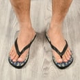thumbnail image 6 of YAZAOOSummer Flip Flops Creatively Navy and Cream Damask Elegance Simple Beach Sandals, 6 of 8