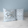 thumbnail image 4 of Antlered Garden Throw Pillow in Blue 16 x 16 with removable cover, 4 of 6