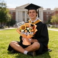 thumbnail image 6 of Graduation Flower Bouquet, Graduation Season Knitted Wool Puff Floral and Gift Bag, Class of 2026 Knitted Crochet Bouquet, Custom Handmade Sunflower Bouquet for Her, 13.8×11.8 in, Orange Girl, 6 of 6