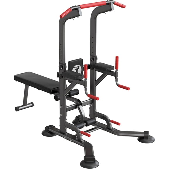 SogesPower Power Tower Dip Station Pull Up Bar Stand with Adjustable Height, Multifuctional Traing Equipment for Home