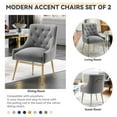 thumbnail image 5 of SEYNAR Modern Velvet Dining Chairs Set of 2, Tufted Back Accent Chair for Living Room,Grey, 5 of 6